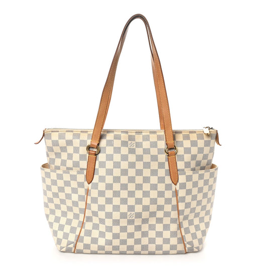 Louis Vuitton Totally MM Damier Azur Coated Canvas Bag - White