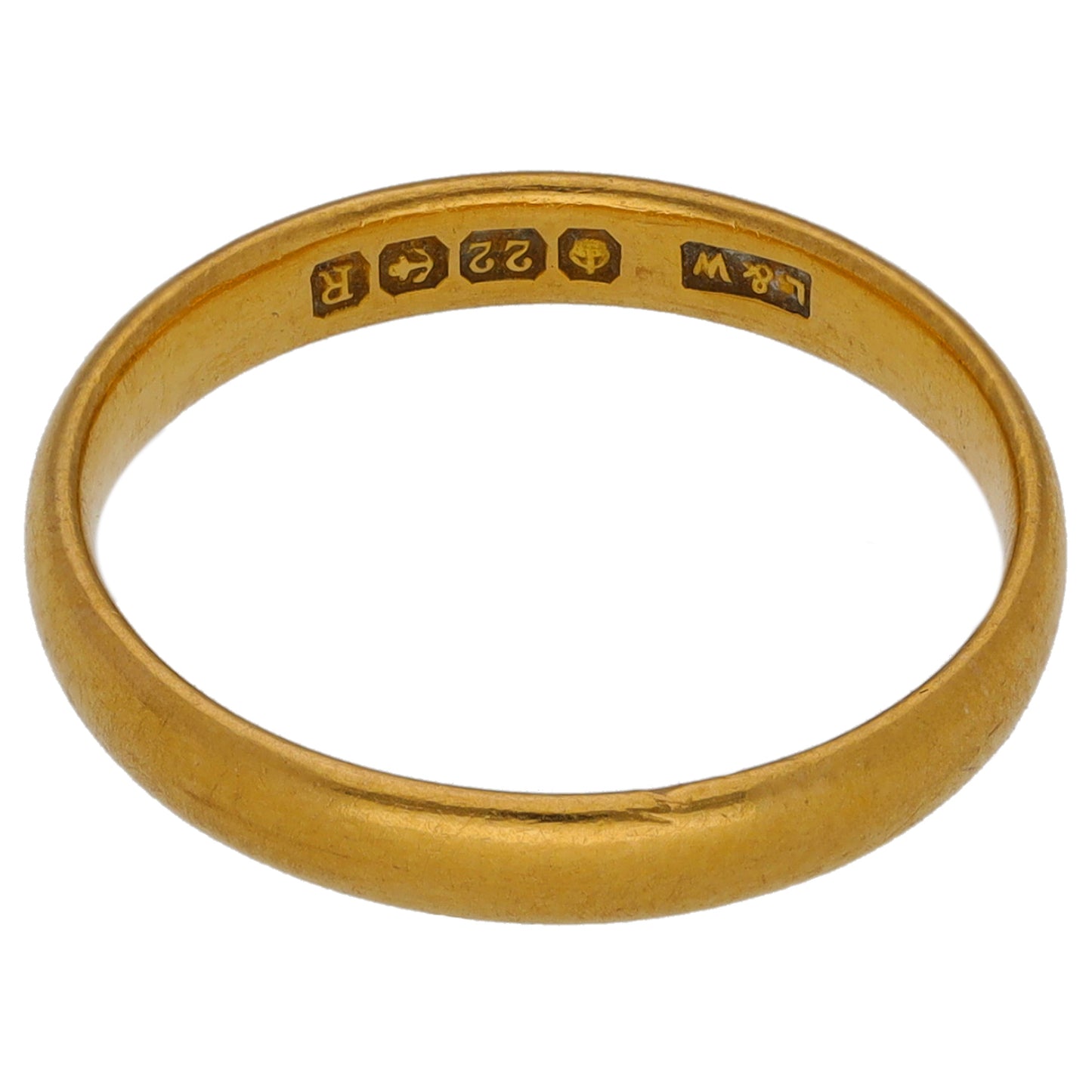22ct Gold Plain Wedding Ring Size L