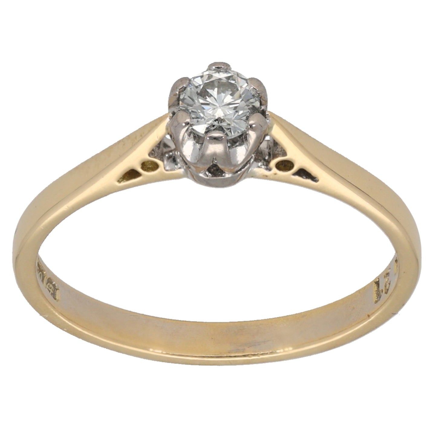 18ct Gold 0.21ct Diamond Solitaire Ring Size M