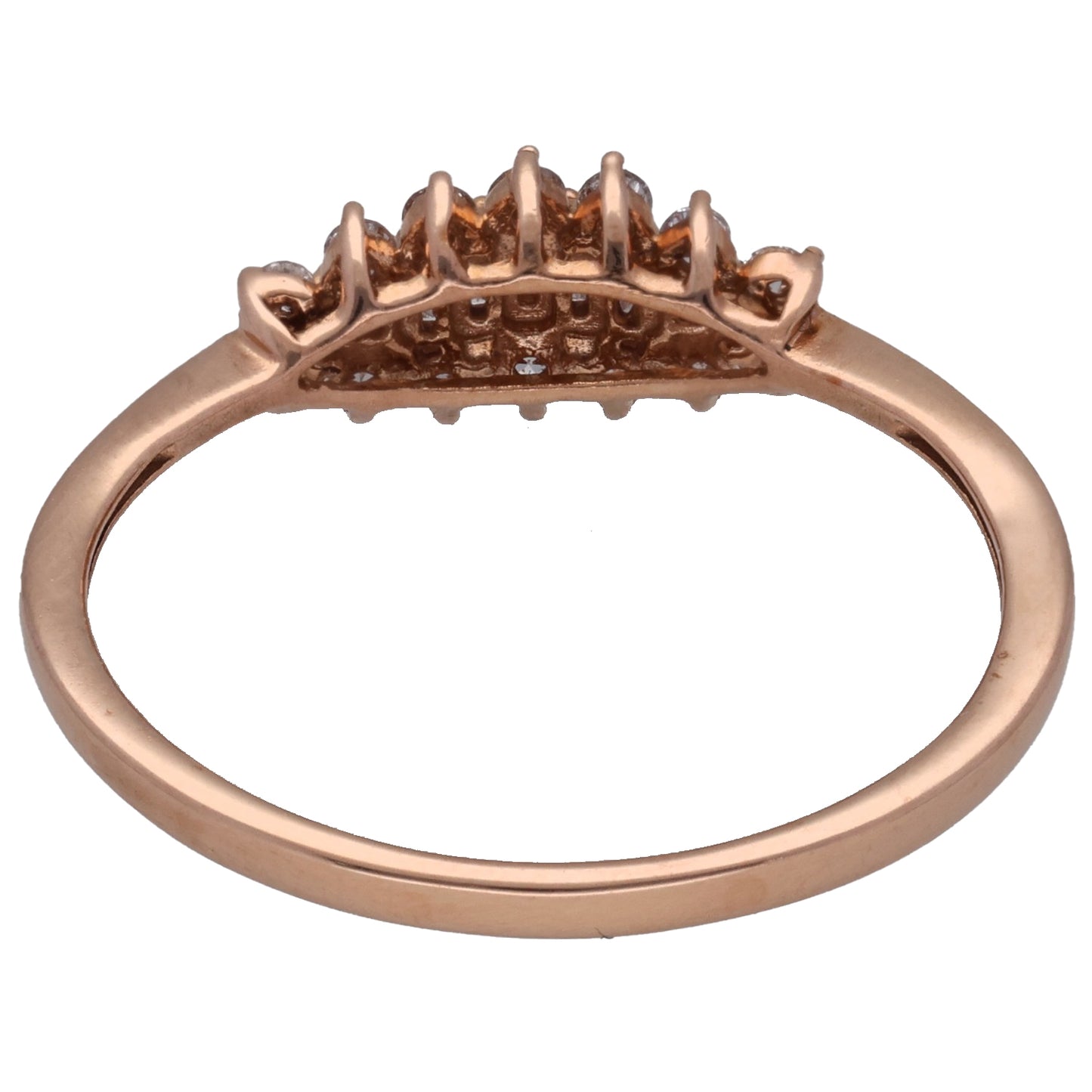 9ct Rose Gold 0.35ct Diamond Cluster Ring Size T