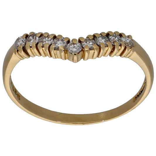 18ct Gold 0.18ct Diamond Wishbone Ring Size M