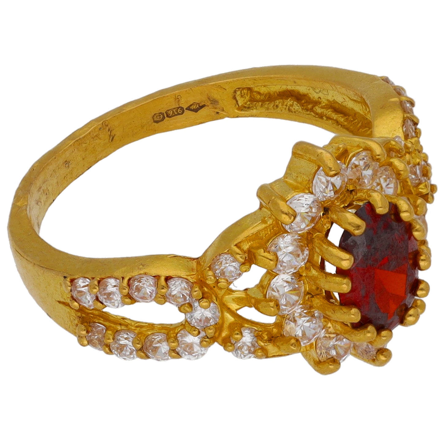 22ct Gold Imitation Gems Dress/Cocktail Ring Size N