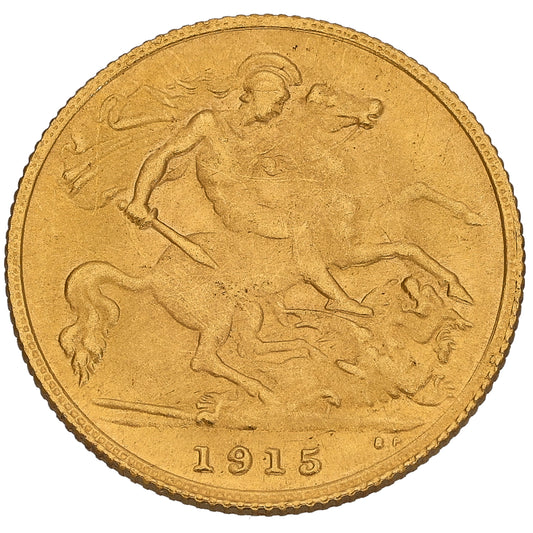 22ct Gold King George V Half Sovereign Coin 1915