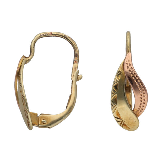 14ct Bicolour Gold Drop Earrings