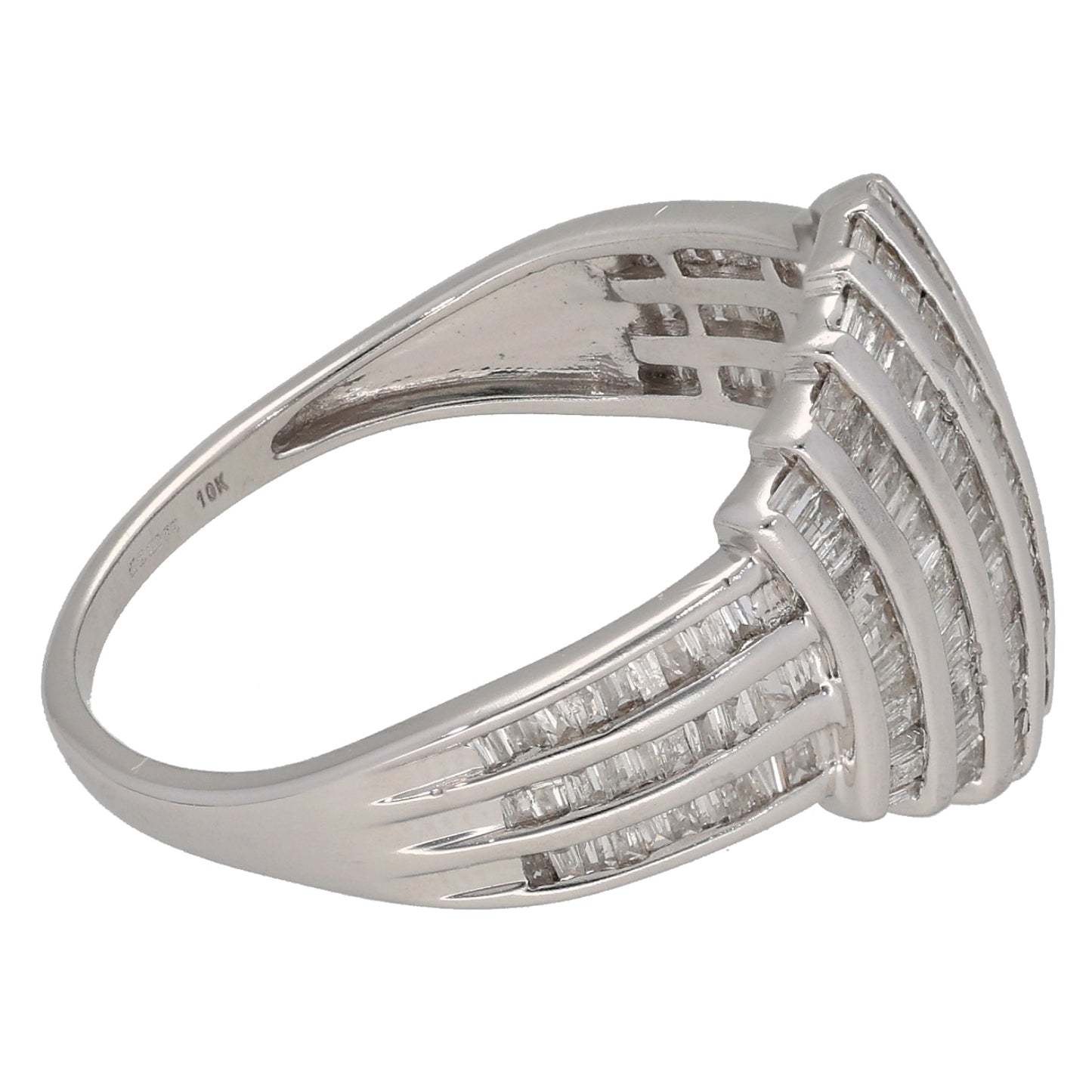 9ct White Gold 1.49ct Diamond Dress/Cocktail Ring Size R