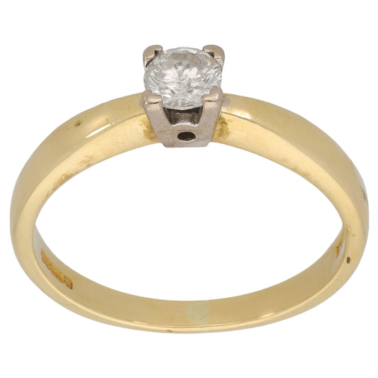 18ct Gold 0.34ct Diamond Solitaire Ring Size O