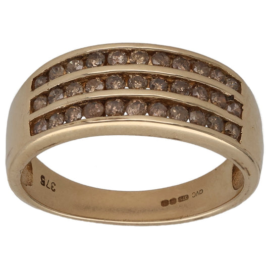 9ct Gold 0.66ct Diamond Dress/Cocktail Ring Size L