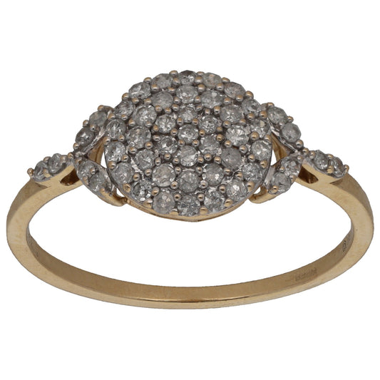 9ct Gold 0.49ct Diamond Dress/Cocktail Ring Size U