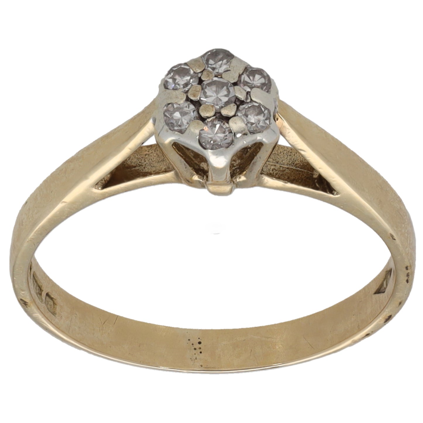 9ct Gold 0.14ct Diamond Cluster Ring Size K