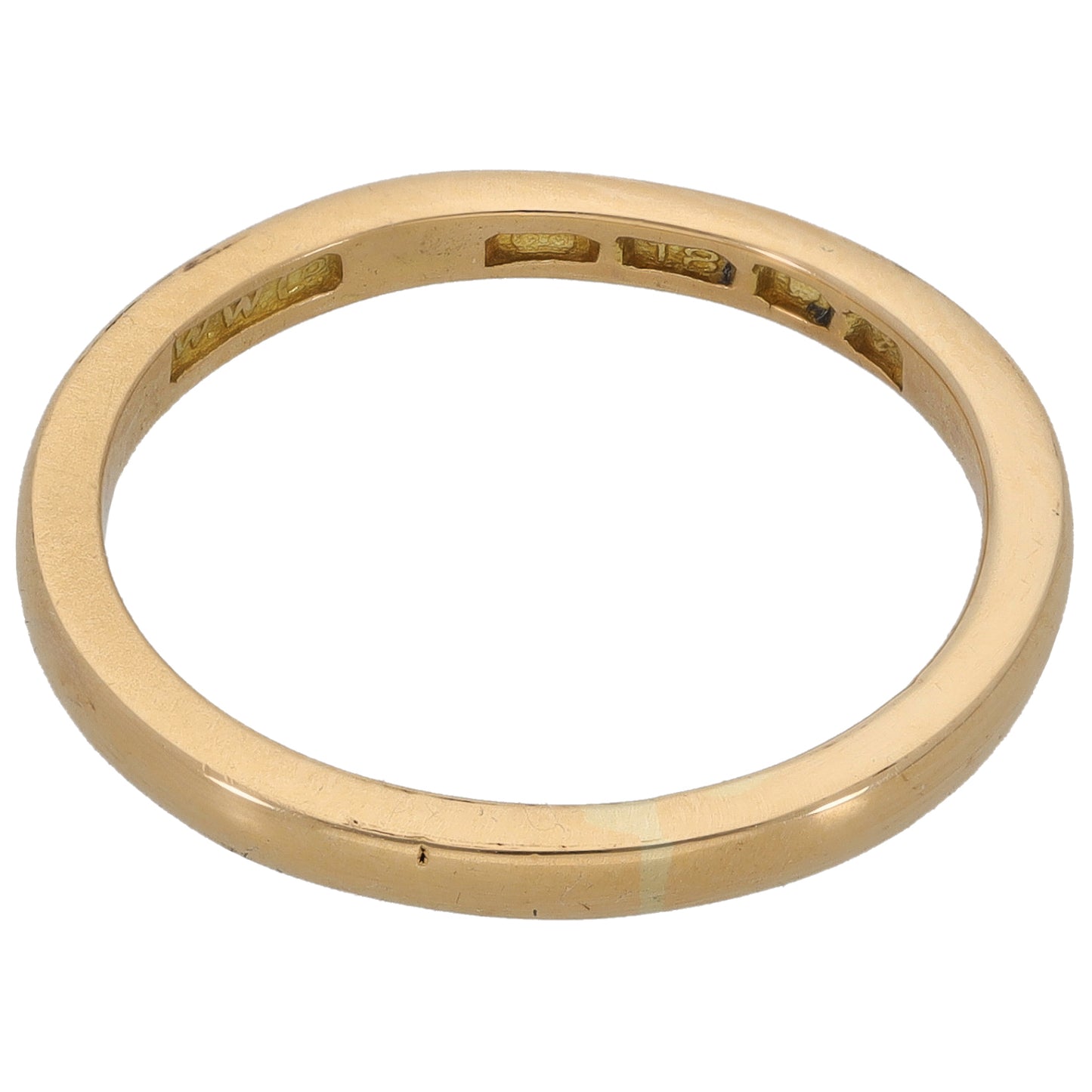 18ct Gold Plain Wedding Ring Size M