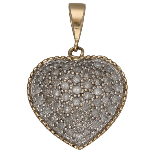 9ct Gold 1.06ct Diamond Heart Pendant