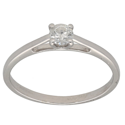 9ct White Gold 0.25ct Diamond Solitaire Ring Size N