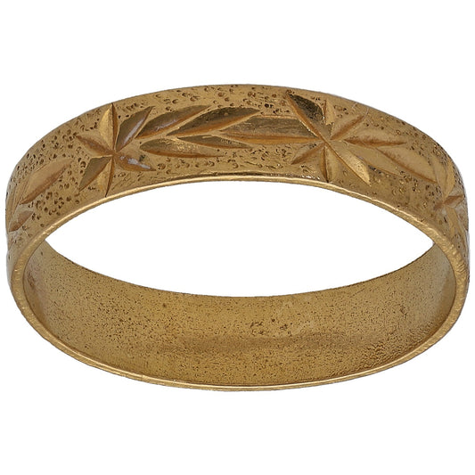 22ct Gold Patterned Wedding Ring Size L