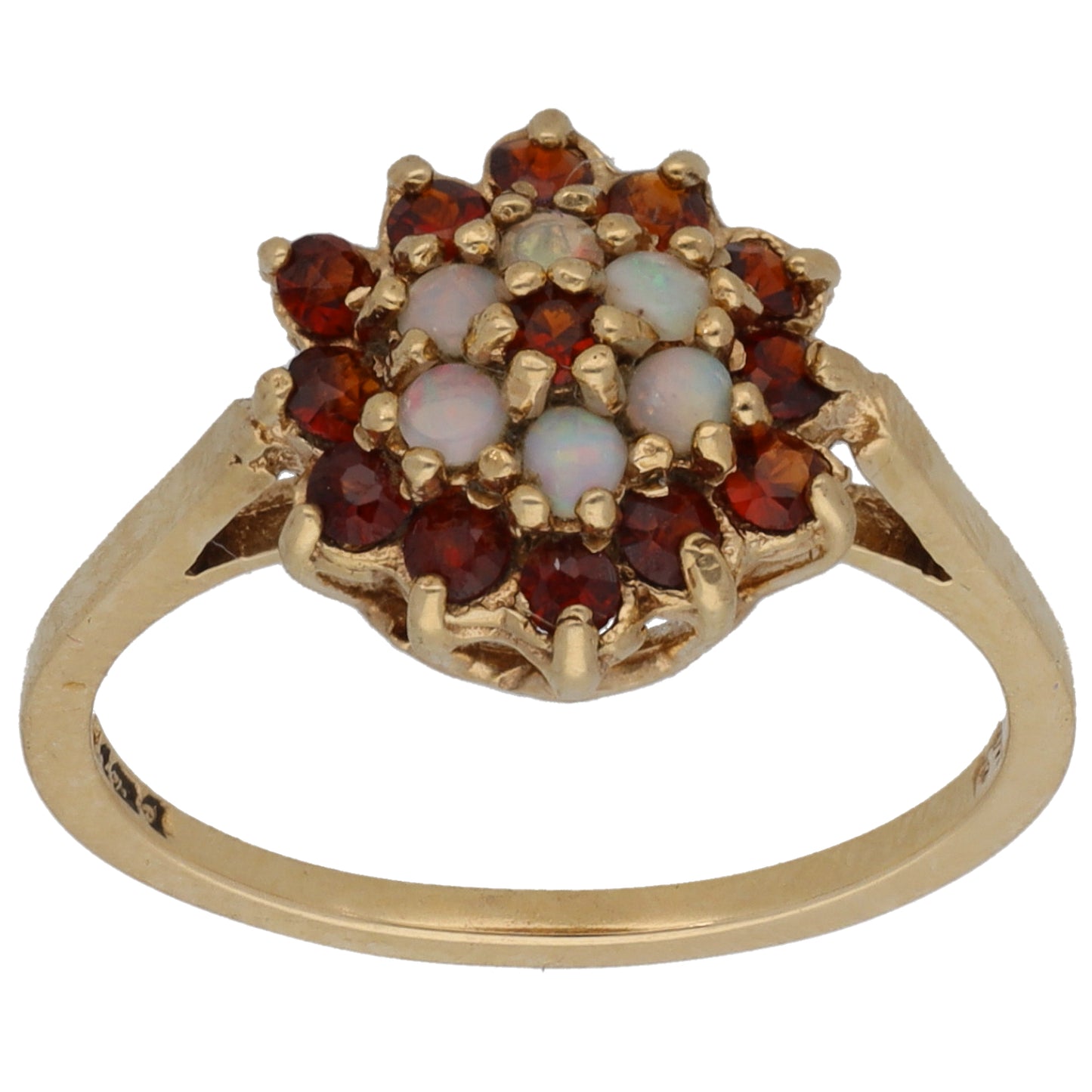 9ct Gold Garnet & Opal Dress/Cocktail Ring Size L