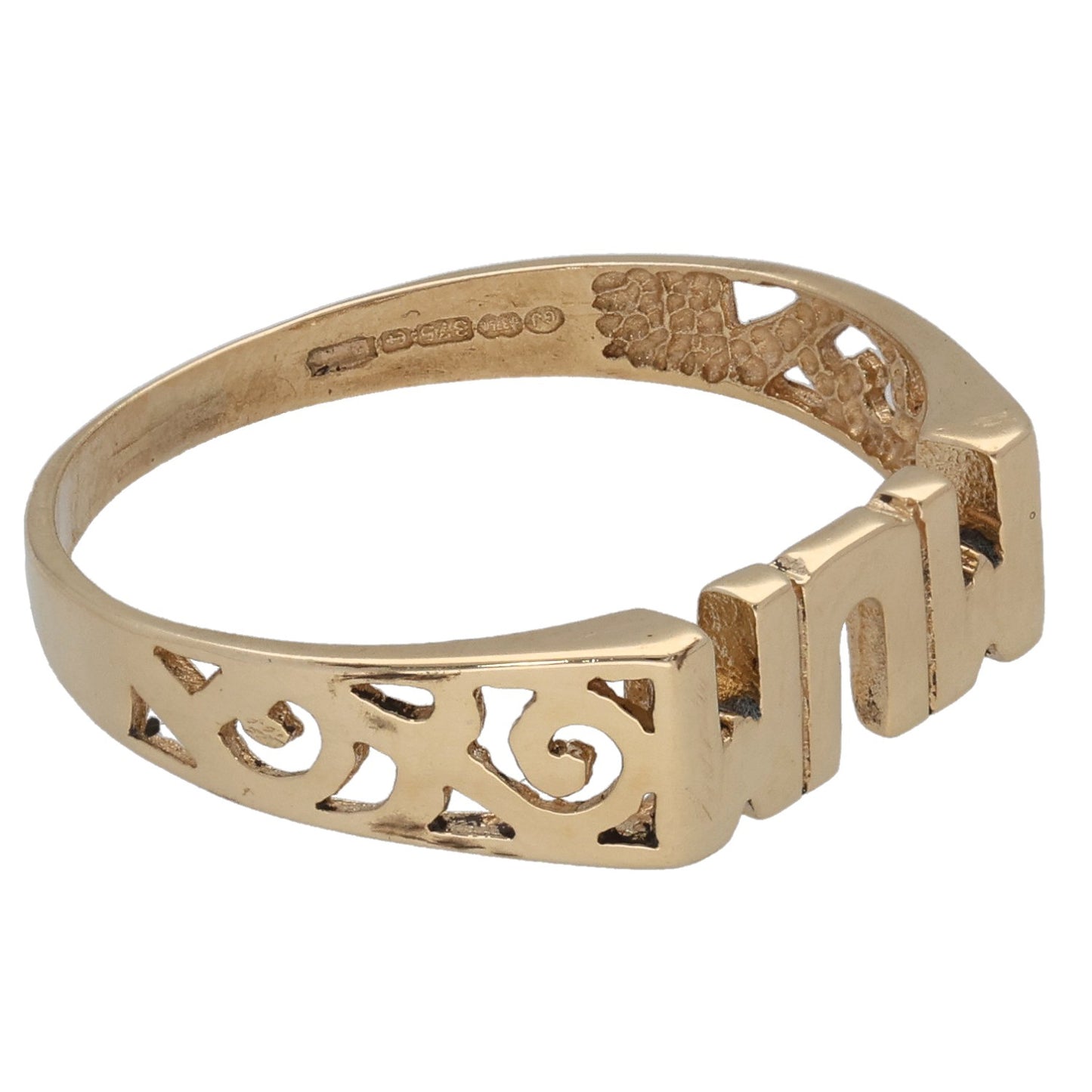 9ct Gold Mum Ring Size Q