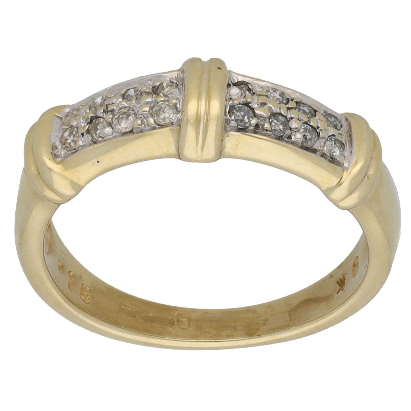 9ct Gold 0.15ct Diamond Dress/Cocktail Ring Size N