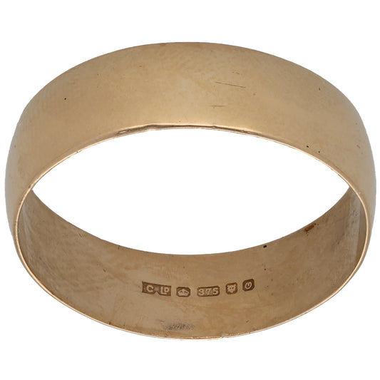 9ct Gold Plain Wedding Ring Size X