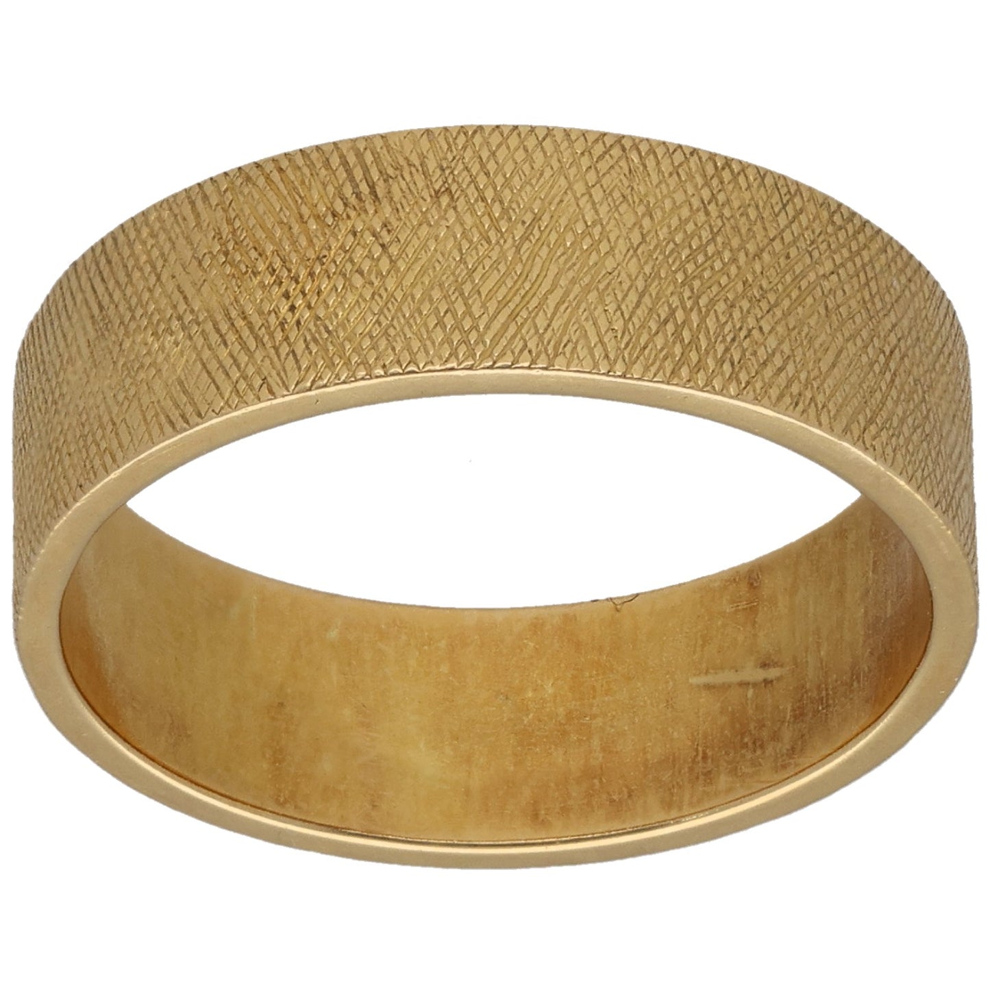 18ct Gold Patterned Wedding Ring Size N