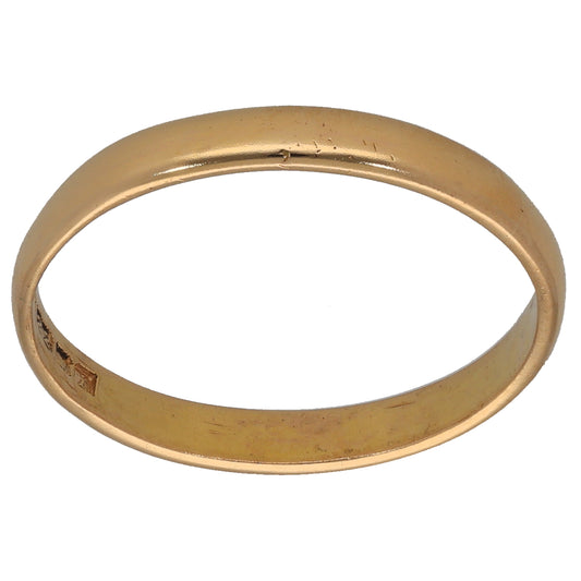 22ct Gold Plain Wedding Ring Size U