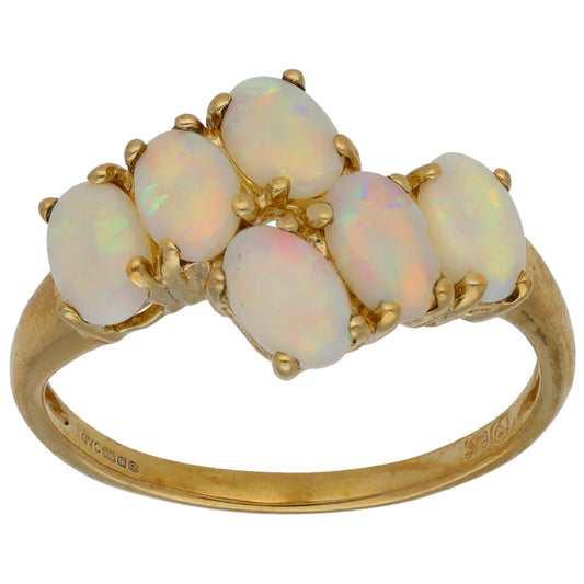 9ct Gold Opal Dress/Cocktail Ring Size S