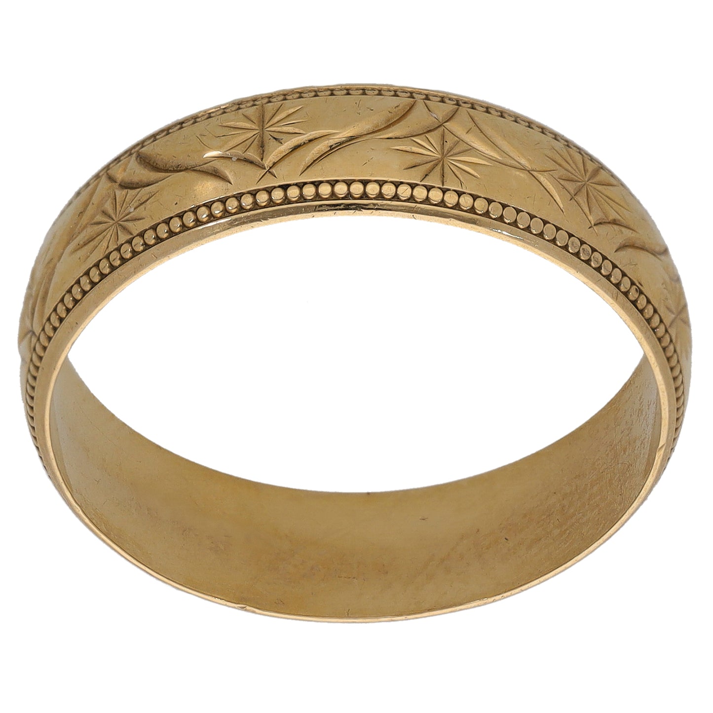 9ct Gold Patterned Wedding Ring Size X