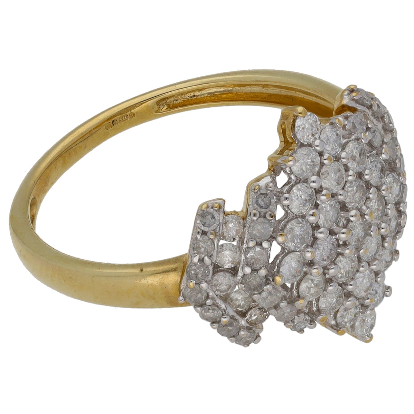 9ct Gold 0.81ct Diamond Dress/Cocktail Ring Size P