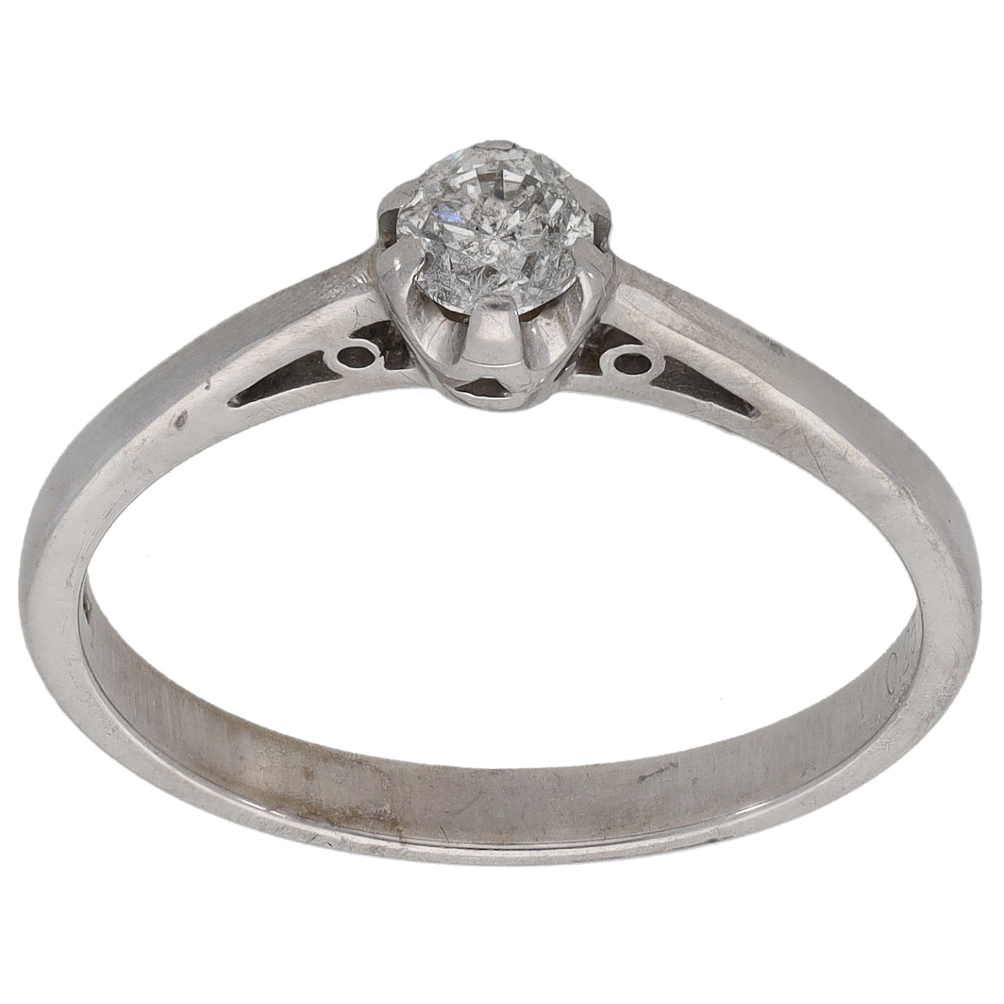 9ct White Gold 0.25ct Diamond Solitaire Ring Size O