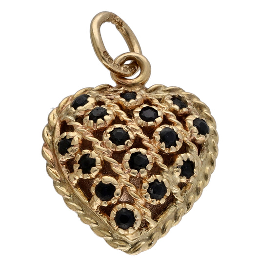 9ct Gold Sapphire Heart Pendant