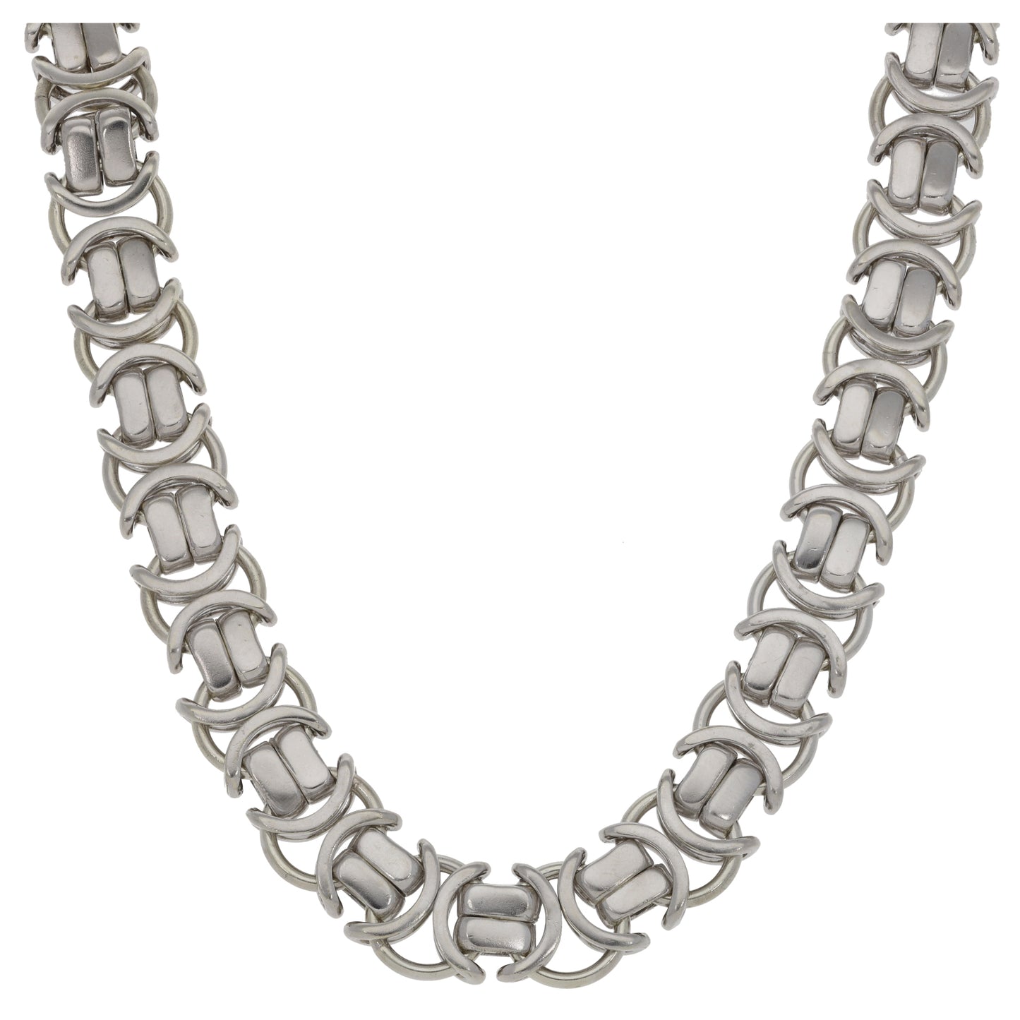 9ct White Gold Byzantine Chain 20"