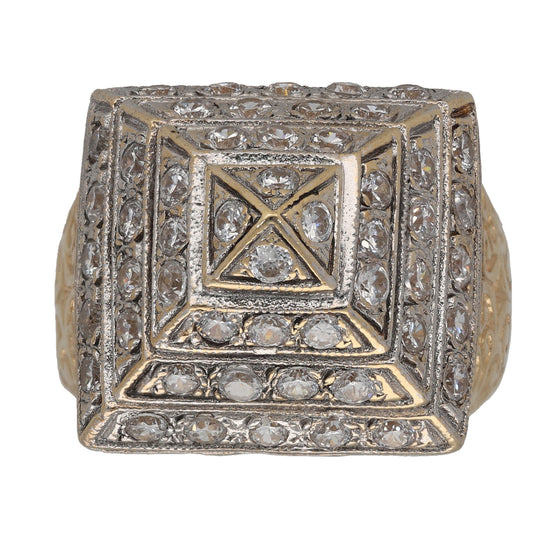 9ct Gold Cubic Zirconia Alternative Ring Size V