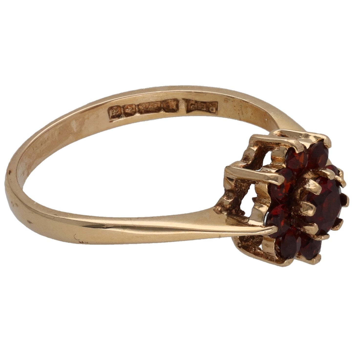 9ct Gold Garnet Dress/Cocktail Ring Size Q