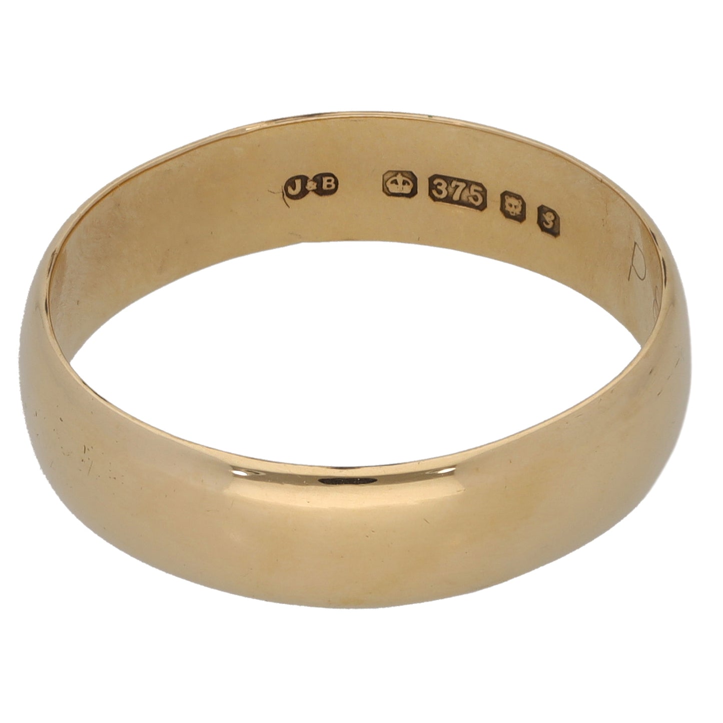 9ct Gold Plain Wedding Ring Size T