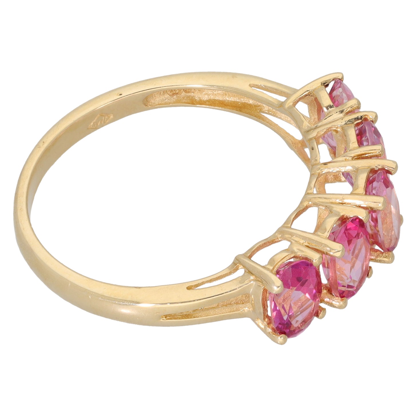 9ct Gold Topaz Half Eternity Ring Size O