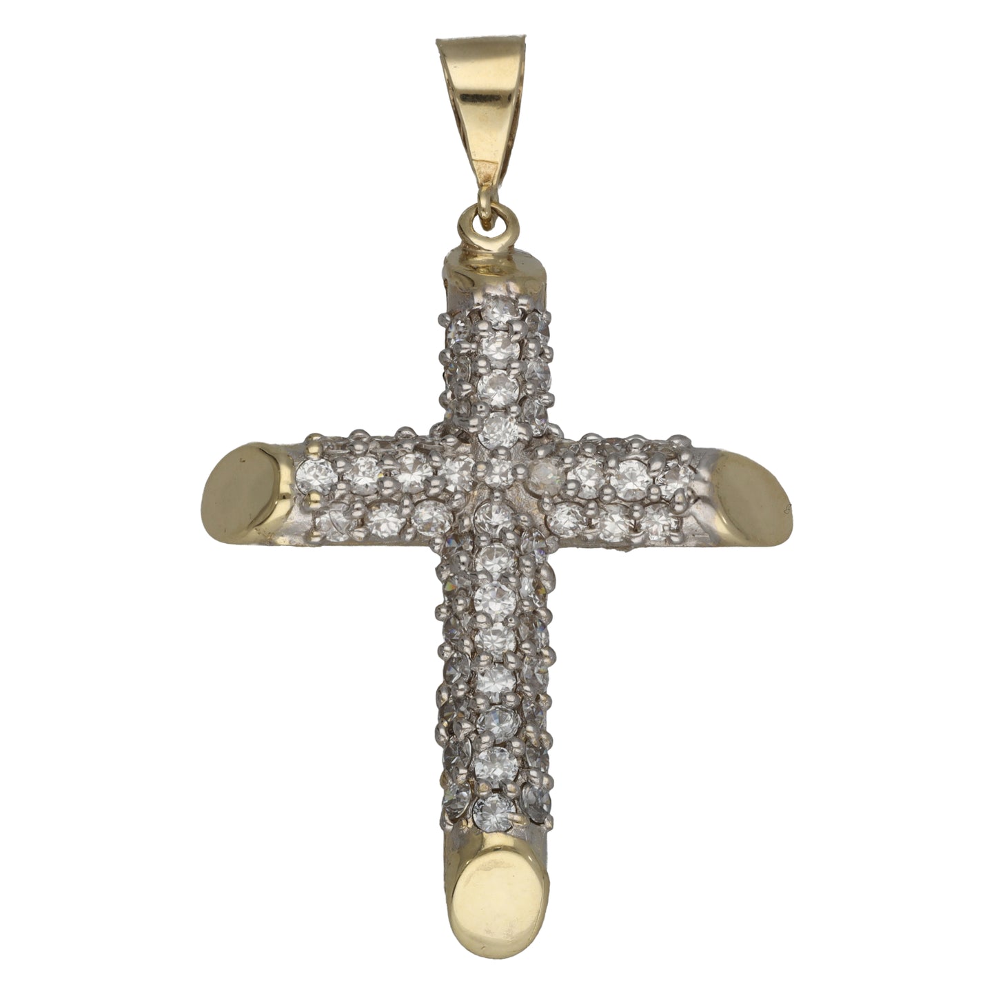 9ct Gold Cubic Zirconia Cross Pendant