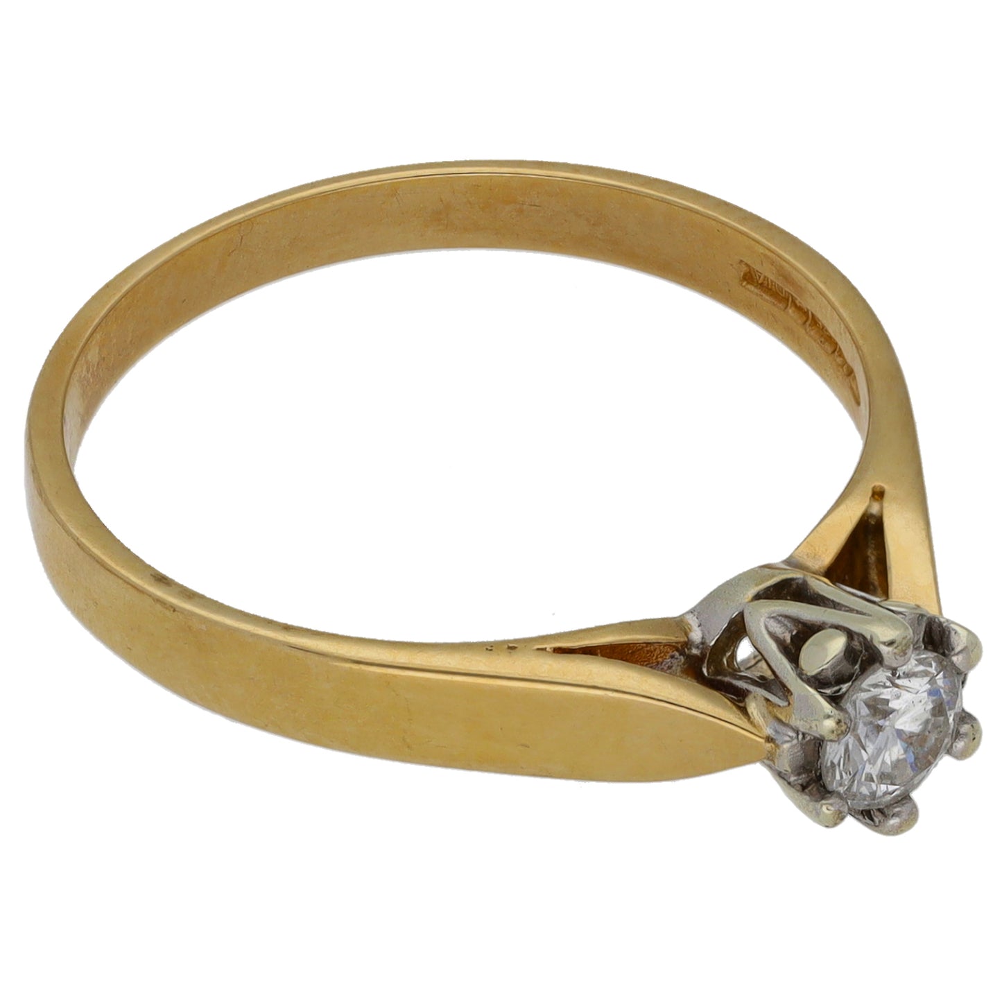 9ct Gold 0.25ct Diamond Solitaire Ring Size Q