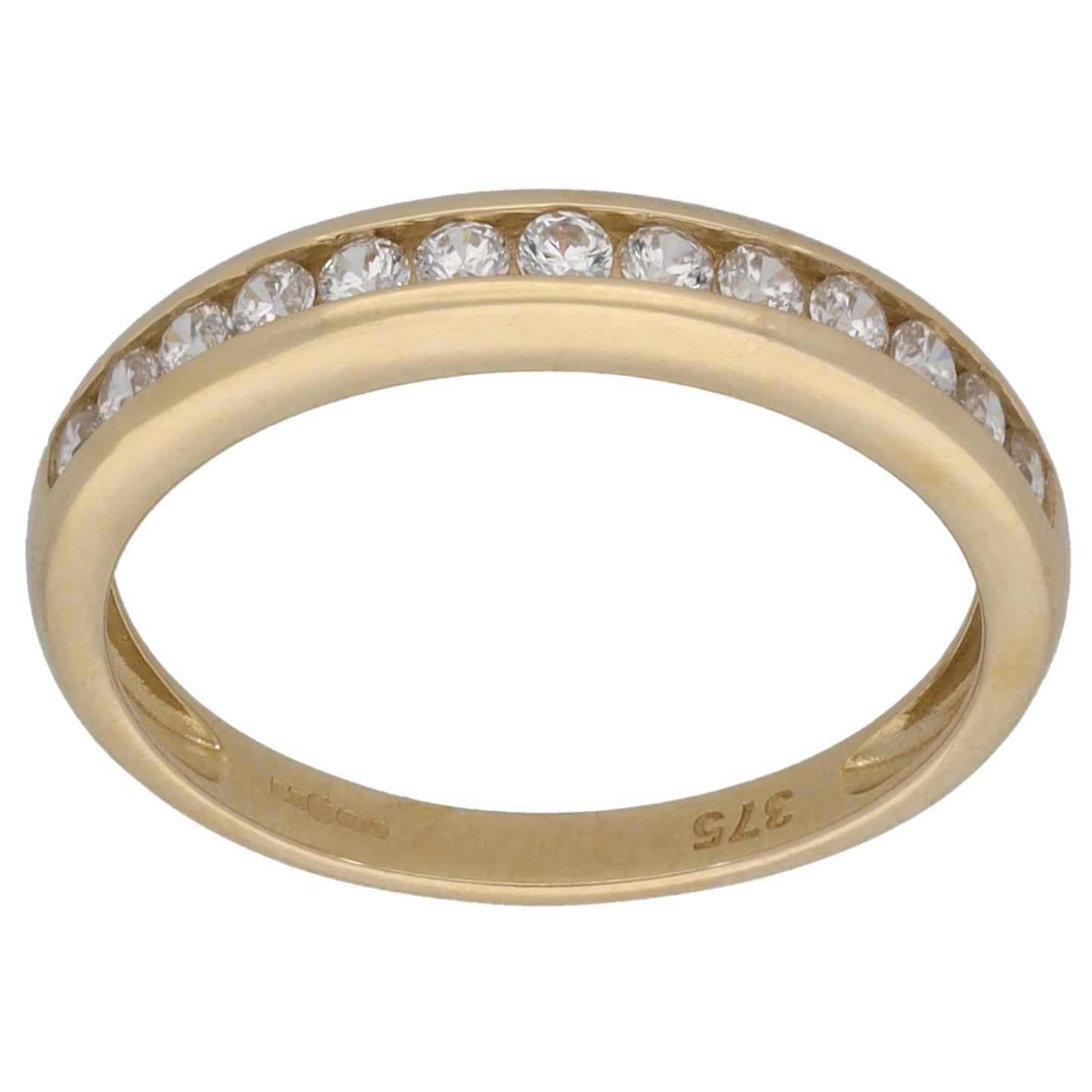 9ct Gold Cubic Zirconia Half Eternity Ring Size L