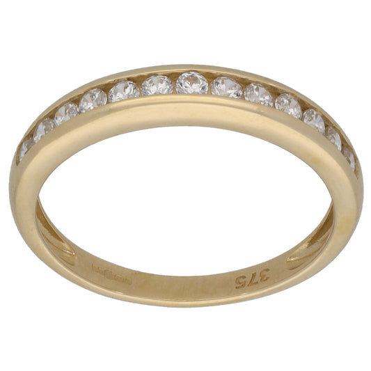 9ct Gold Cubic Zirconia Half Eternity Ring Size L