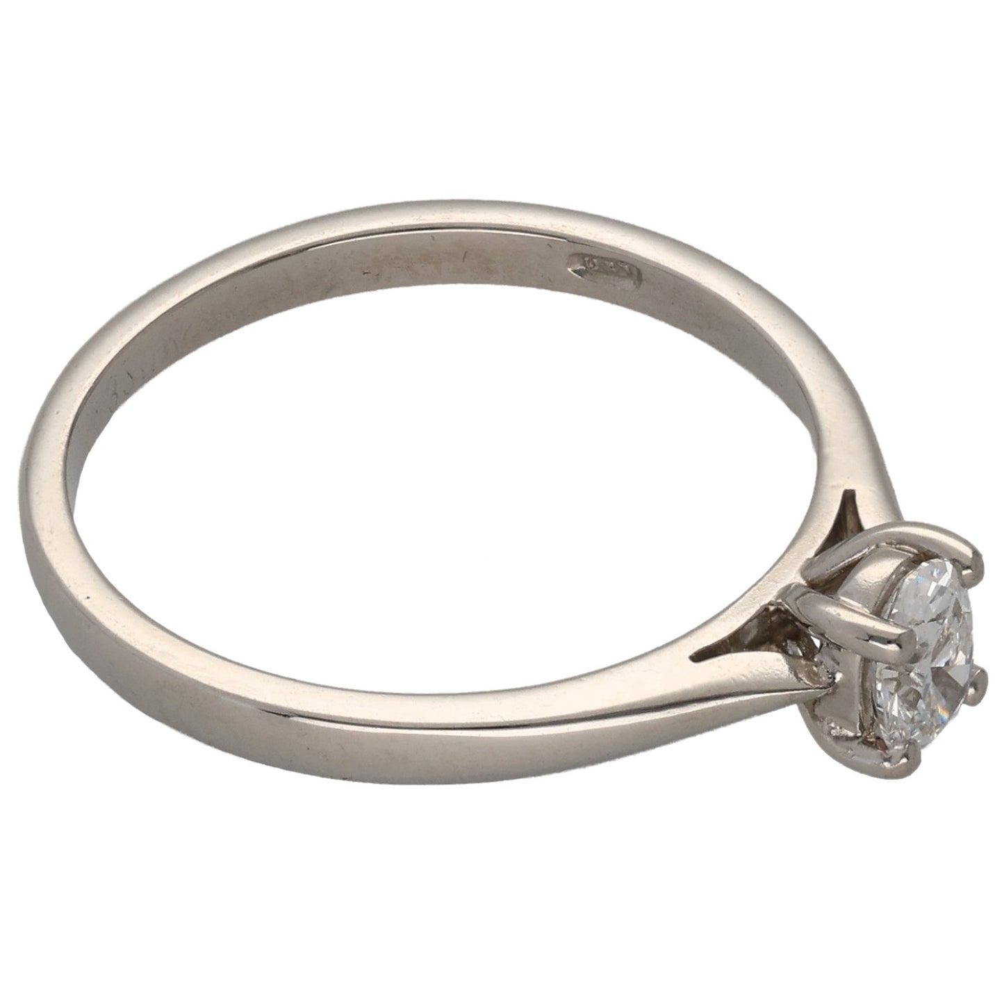 Platinum 0.22ct Diamond Solitaire Ring Size O
