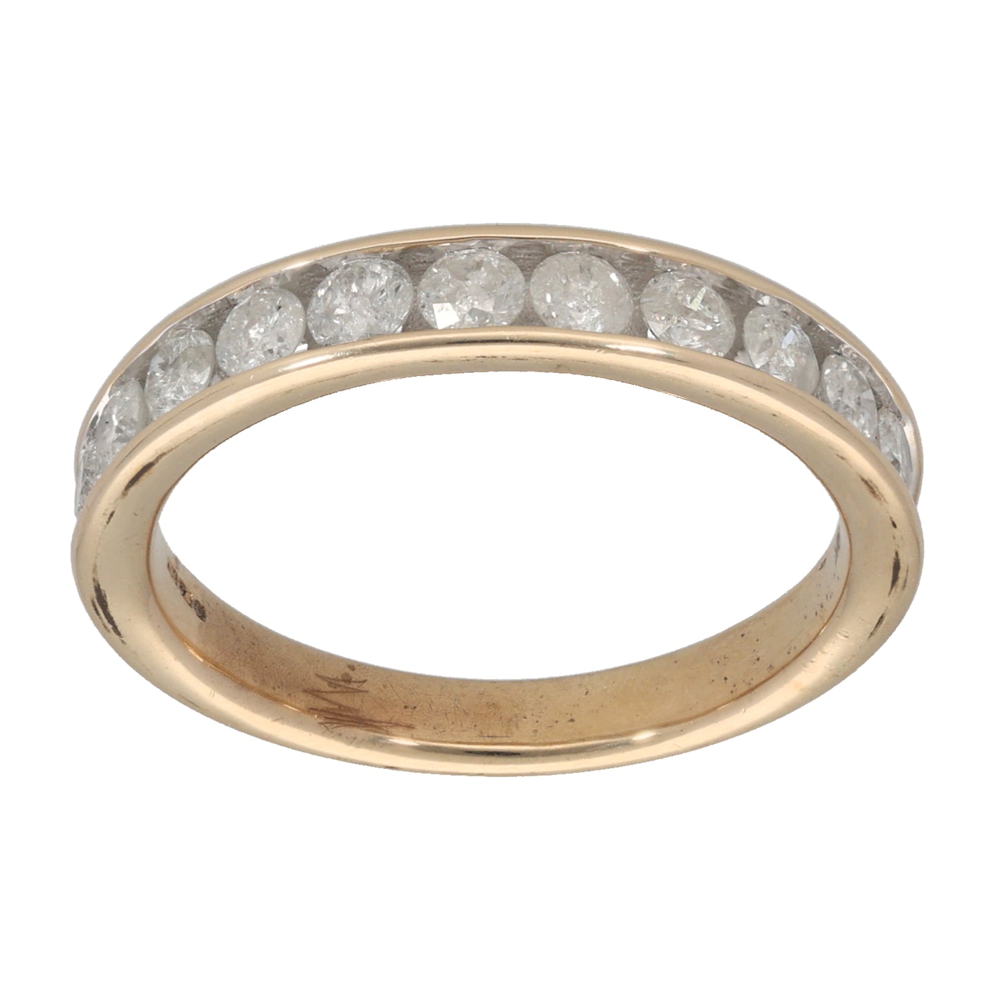 9ct Gold 0.88ct Diamond Half Eternity Ring Size Q