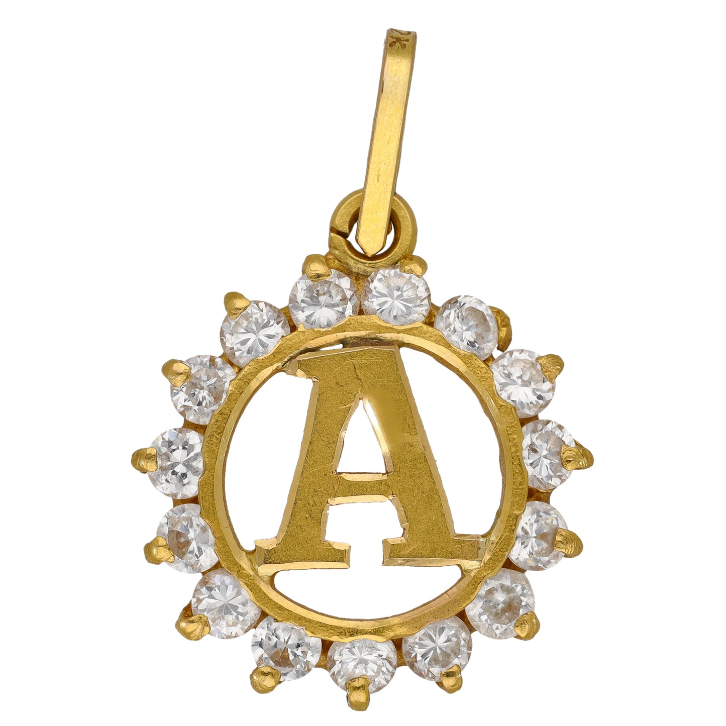 14ct Gold Cubic Zirconia Initial Pendant