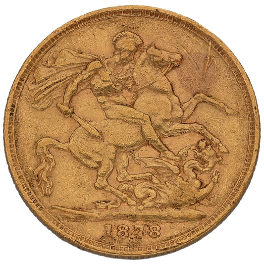 22ct Gold Queen Victoria Full Sovereign Coin 1878