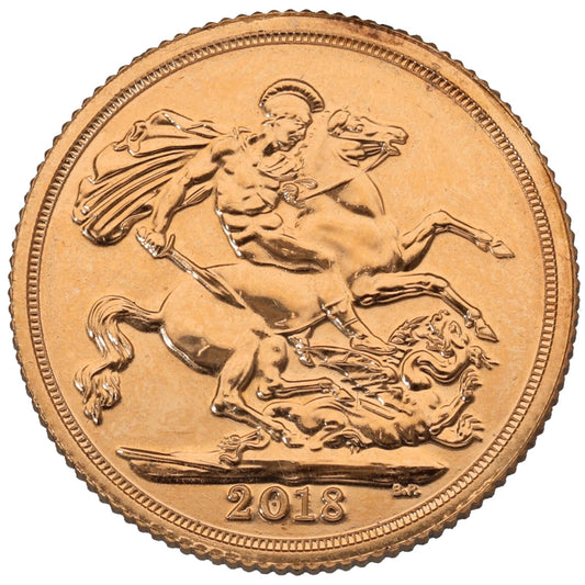 22ct Gold Queen Elizabeth II Full Sovereign Coin 2018