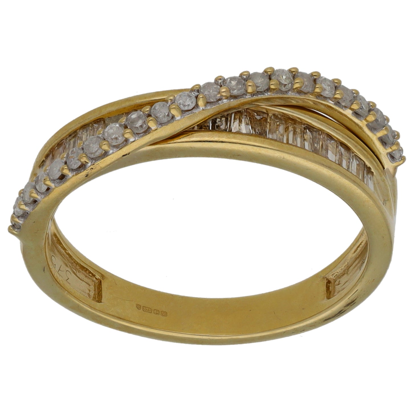 9ct Gold 0.44ct Diamond Half Eternity Ring Size N