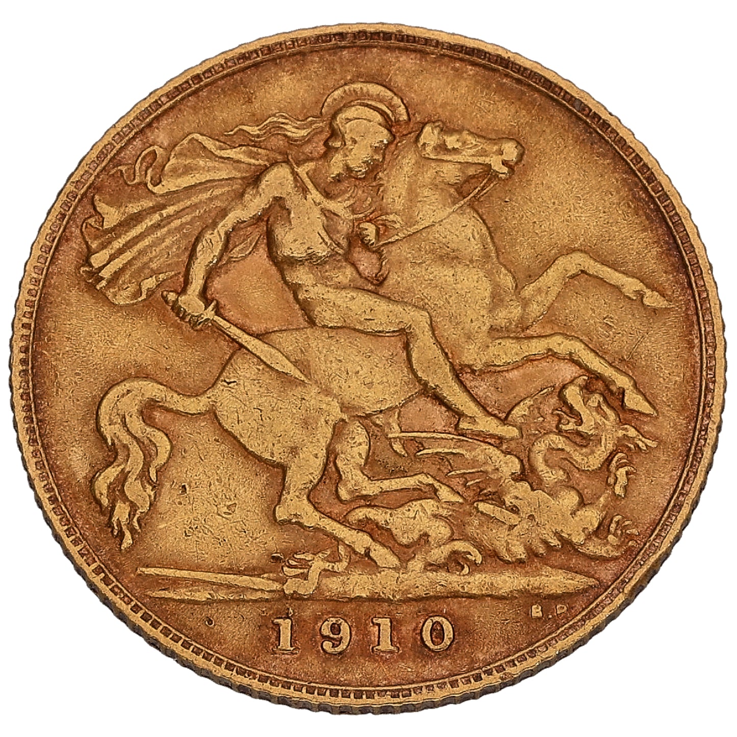 22ct Gold King Edward VII Half Sovereign Coin 1910