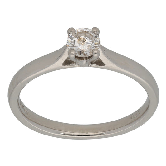 Platinum 0.29ct Diamond Solitaire Ring Size L
