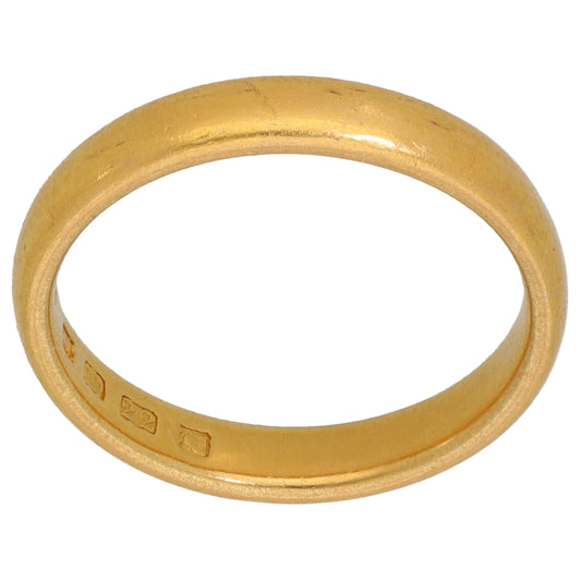 22ct Gold Plain Wedding Ring Size L