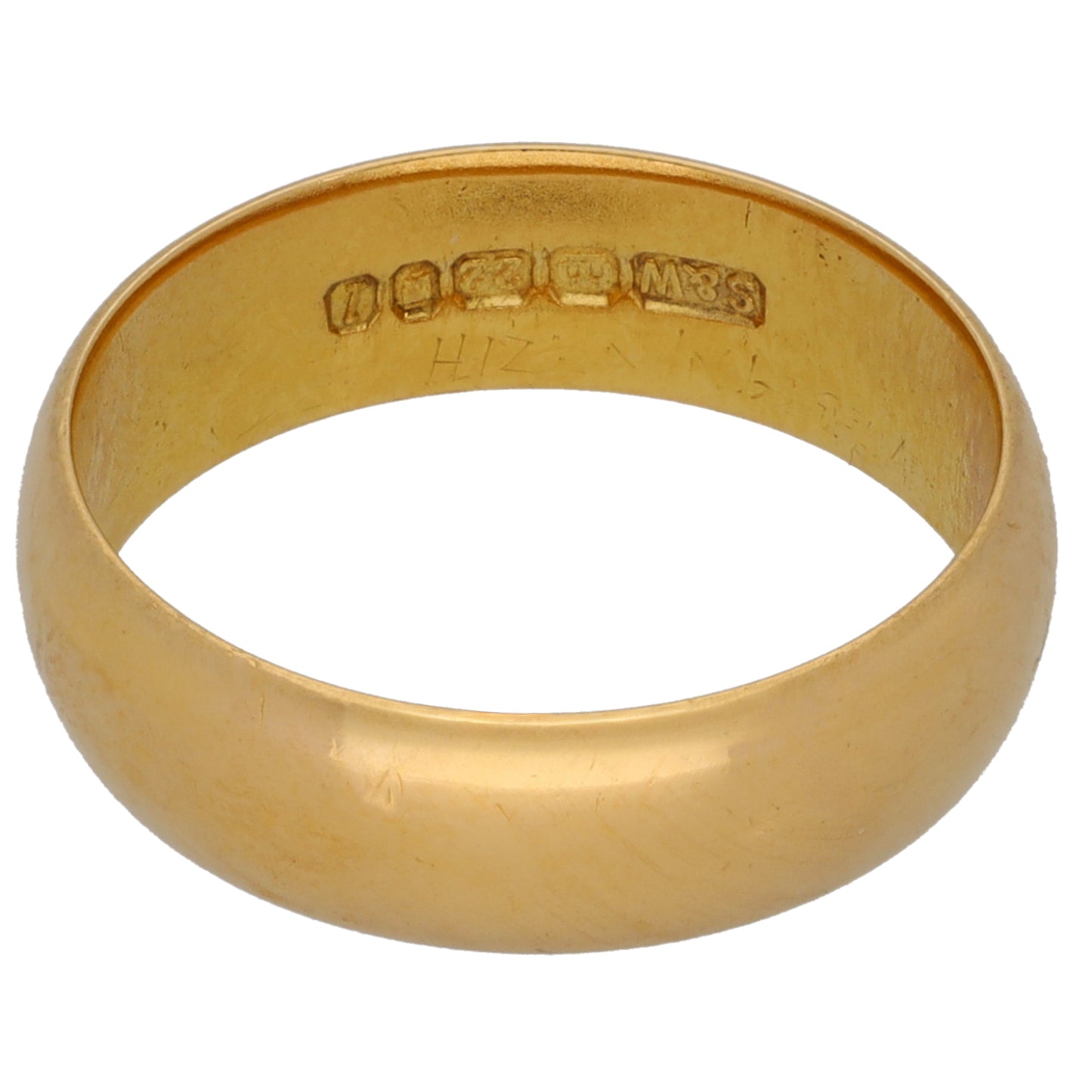 22ct Gold Plain Wedding Ring Size M
