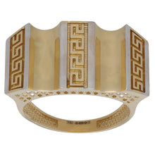 Load image into Gallery viewer, 14ct Bi-Colour Gold Greek Key Dress/Cocktail Ring
