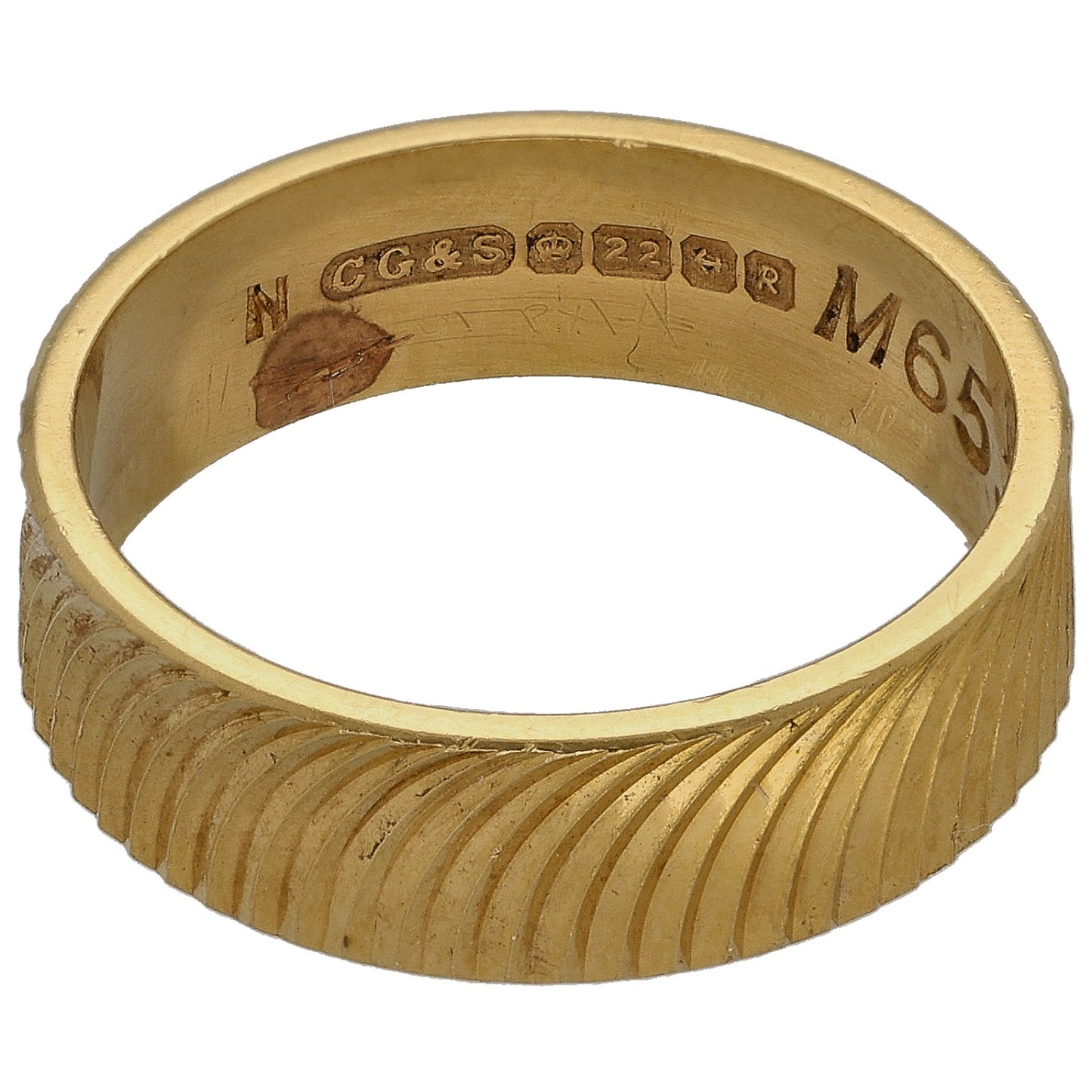 22ct Gold Patterned Wedding Ring Size N