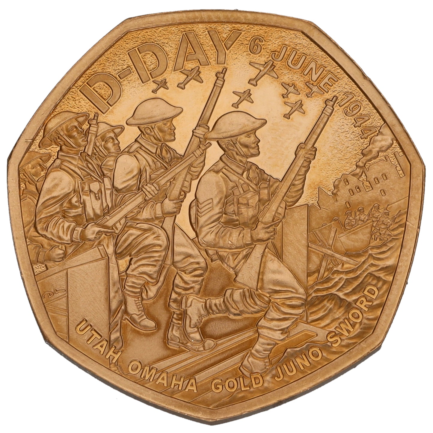 22ct Gold D-Day 80th Anniversary 50 Pence Coin 2024